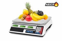 Cantar Comercial Electronic Profesional 40 Kg Gardeon – Afisaj Dublu Iluminat, Tava Inox, Functie Memorie BoomSale