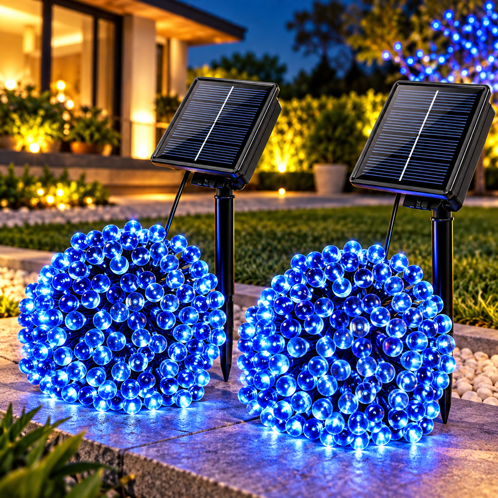 Set 2 Instalații Solare LED, 10 m, 100 LED-uri/Bucată Powersale