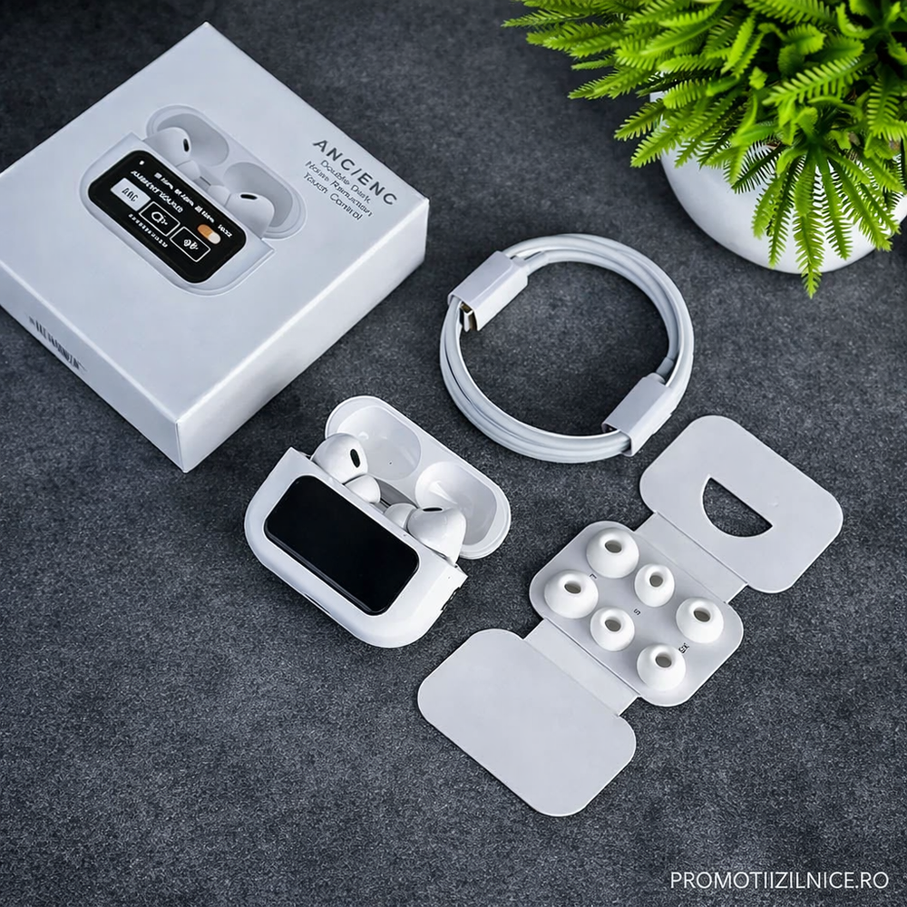 Casti Wireless Bluetooth A9 Pro – Bluetooth 5.4, Microfon HD, Control Tactil, ANC/ENC, Rezistente la Apă, Autonomie Extinsă PromotiiZilnice