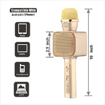Microfon karaoke, bluetooth, boxe incorporate, auriu PromotiiZilnice