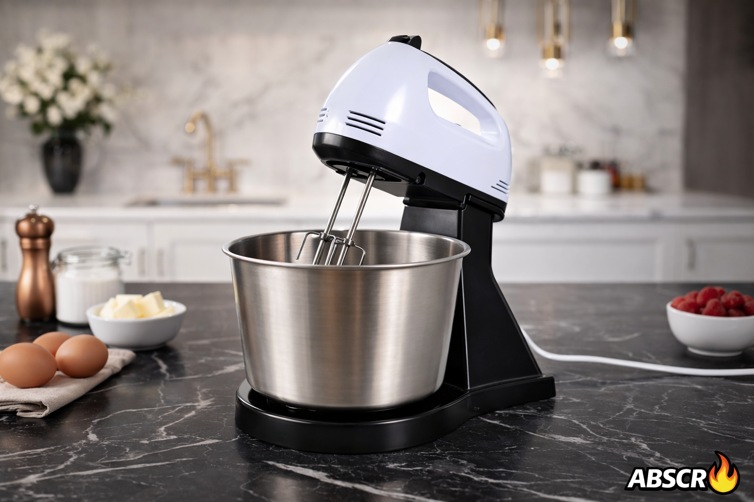 Mixer cu bol inox 4L YONSA 380W, 7 viteze, 2 in 1 (fix + manual) – mixer bucatarie multifunctional PromotiiZilnice