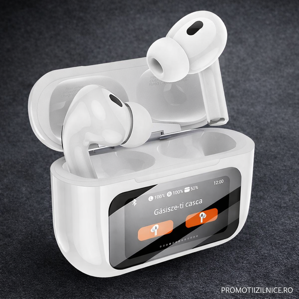 Casti Wireless Bluetooth A9 Pro – Bluetooth 5.4, Microfon HD, Control Tactil, ANC/ENC, Rezistente la Apă, Autonomie Extinsă PromotiiZilnice