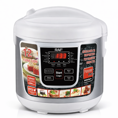 Oală multicooker RAF R166W 5L, 900W, 12 programe, afișaj digital, multifuncțională, alb Powersale