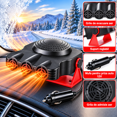 Aeroterma Auto 12V 200W, cu Aer Cald si Ventilatie, Dezaburire si Dezghetare Parbriz, Alimentare la Priza PromotiiZilnice