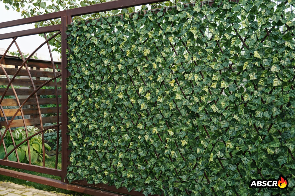 Set 2 bucati Gard Extensibil cu Frunze Artificiale, 100x160 cm, Paravan Verde pentru Balcon si Gradina PromotiiZilnice