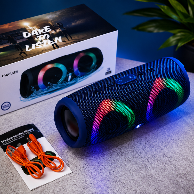 Boxă Portabilă rezistenta la apa CHARGE 5 Bluetooth 5.0 30W – 4000mAh, Lumini RGB, IPX6, USB/AUX/SD/FM, Sunet Puternic, Portabilă PromotiiZilnice