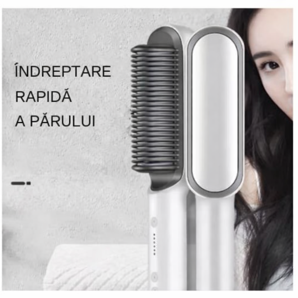 Perie de indreptat parul Linehair cu invelis ceramic, temperatura reglabila in 5 trepte PromotiiZilnice