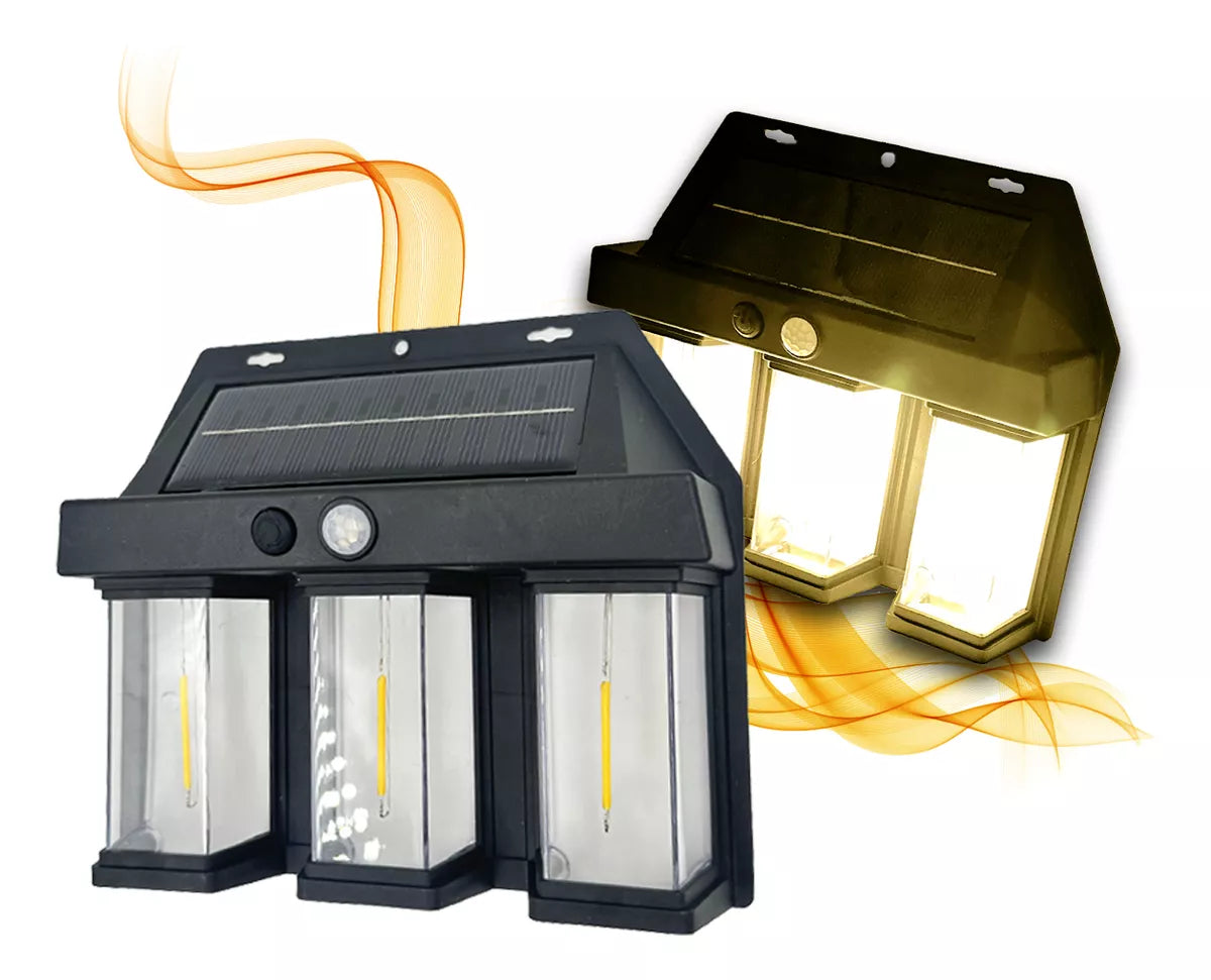 Set 3 x Lampa Solara de Perete tripla, LED, Senzor Miscare PromotiiZilnice Imagine principală a produsului