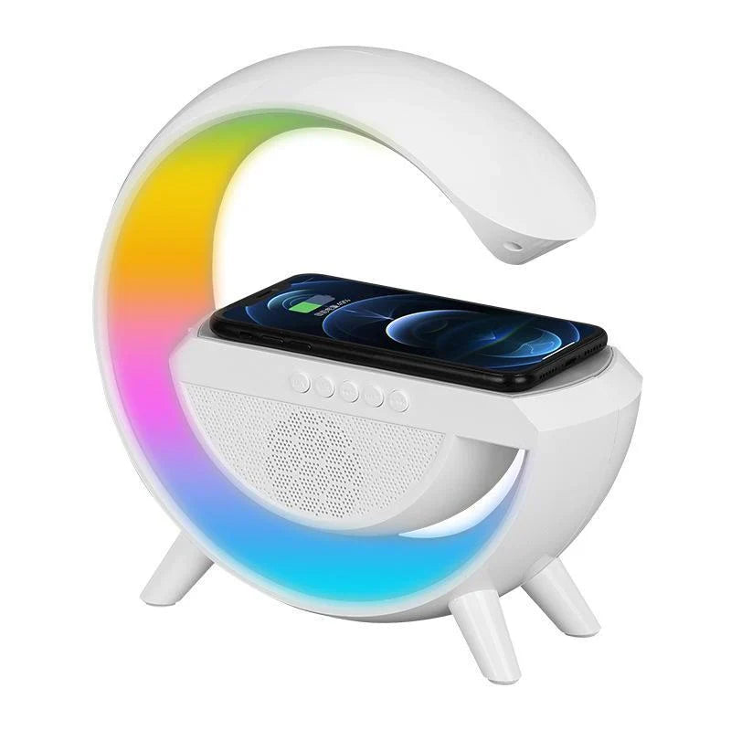 Statie incarcare wireless 3 in 1 cu lampa RGB si boxa bluetooth PromotiiZilnice