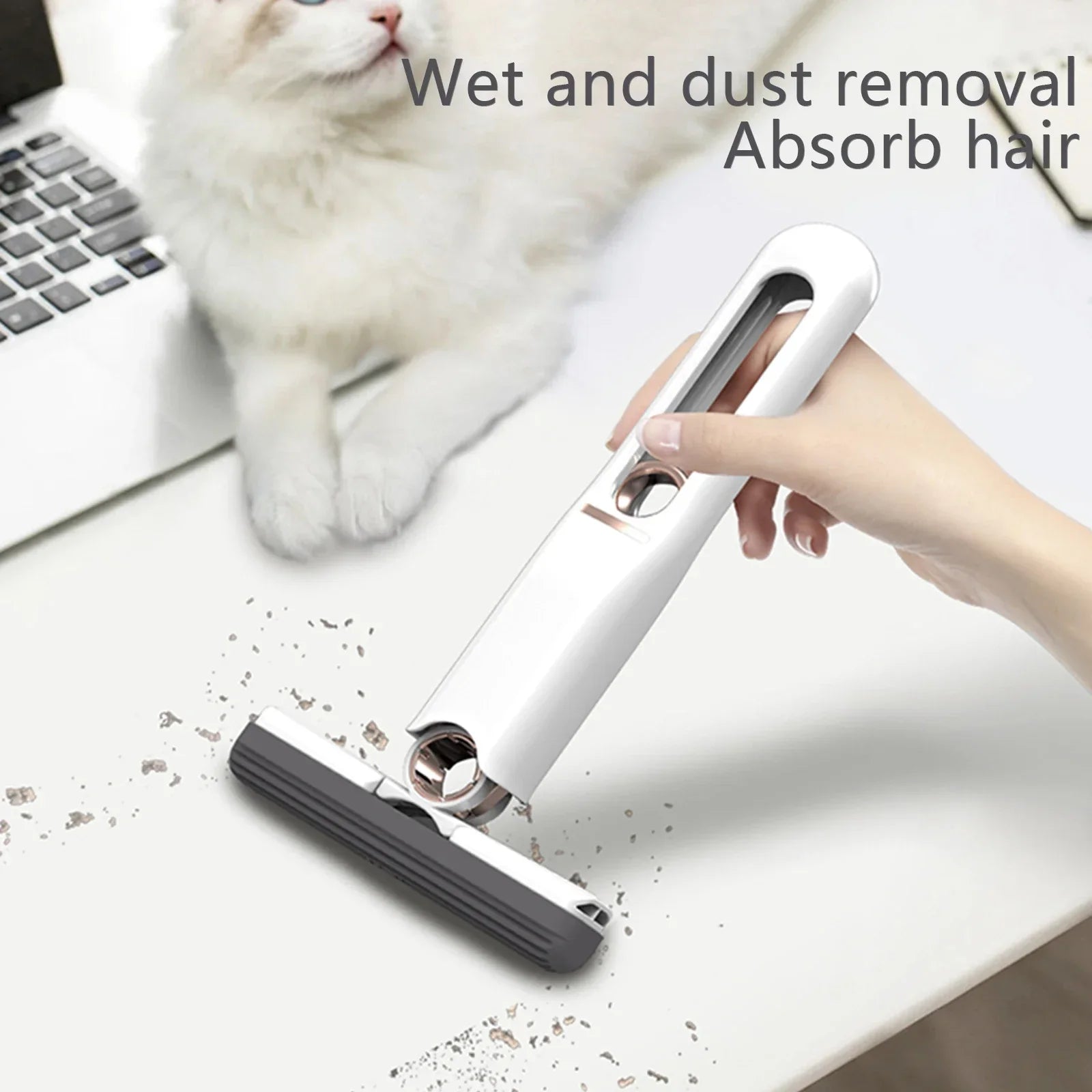 Mini Mop Portabil cu stoarcere automata, Burete de inalta calitate, Spalare umeda sau uscata PromotiiZilnice