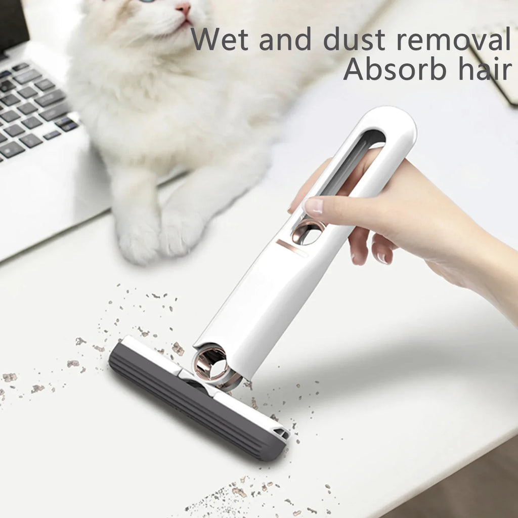 Mini Mop Portabil cu stoarcere automata, Burete de inalta calitate, Spalare umeda sau uscata PromotiiZilnice