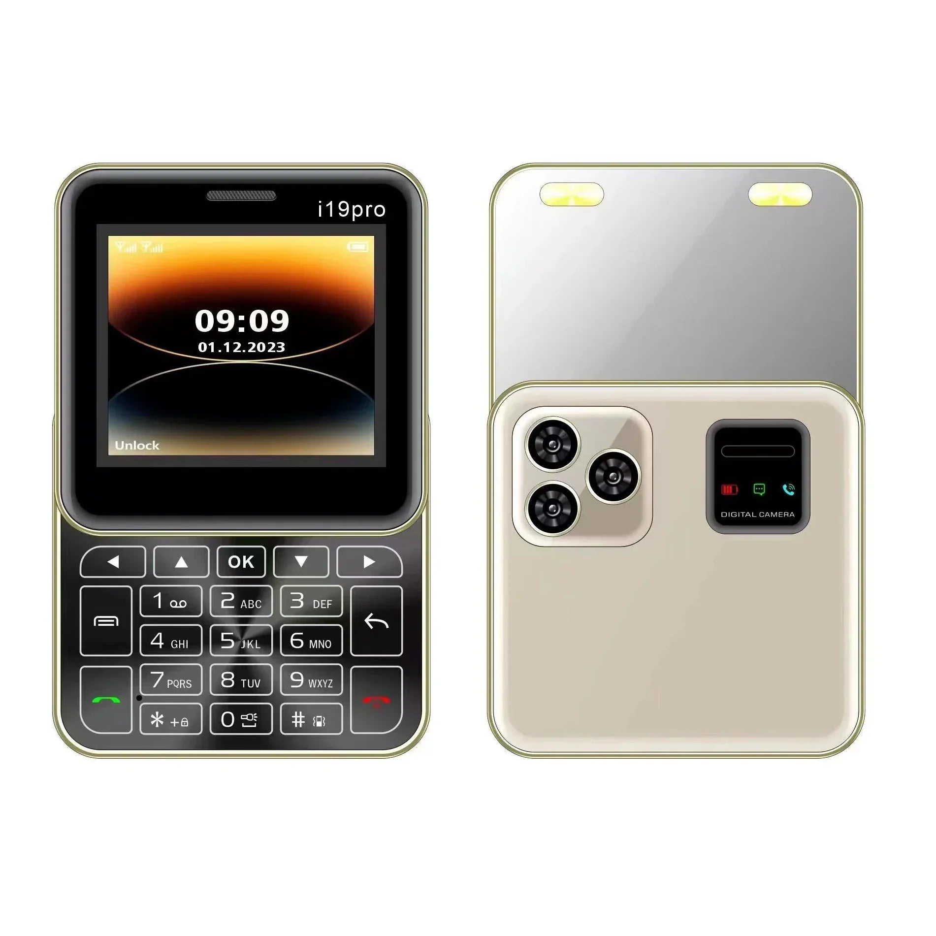 Telefon Mini i19 Pro Slide Button – 2.4", Dual SIM, 2G GSM, camera, FM, Bluetooth, butoane, deblocat - PromotiiZilnice Imagine principală a produsului
