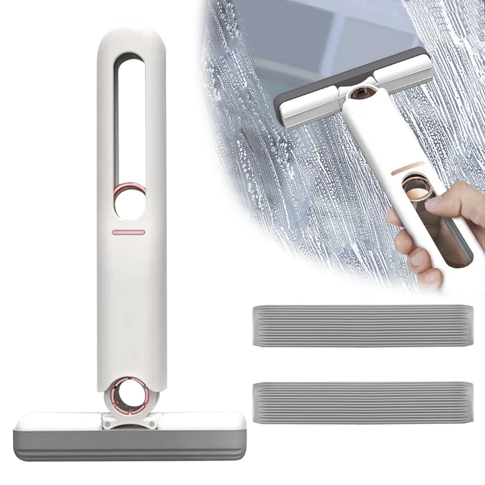 Mini Mop Portabil cu stoarcere automata, Burete de inalta calitate, Spalare umeda sau uscata PromotiiZilnice Imagine principală a produsului