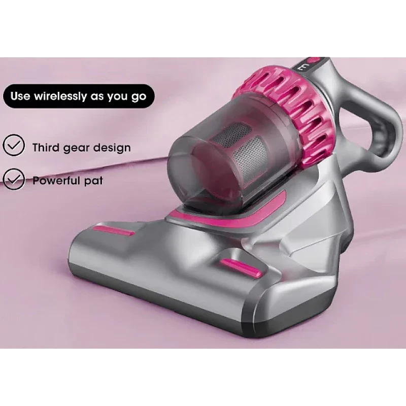 Aspirator de pat anti-acarieni, wireless, igienizare profunda, usor si manevrabil, 10000Pa, cu 8000 de vibratii pe minut, Violet PromotiiZilnice