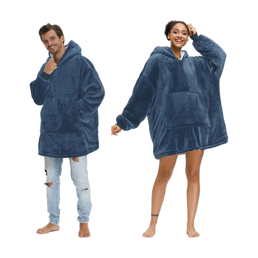 Patura tip hanorac, cu gluga, calduroasa si pufoasa - PromotiiZilnice