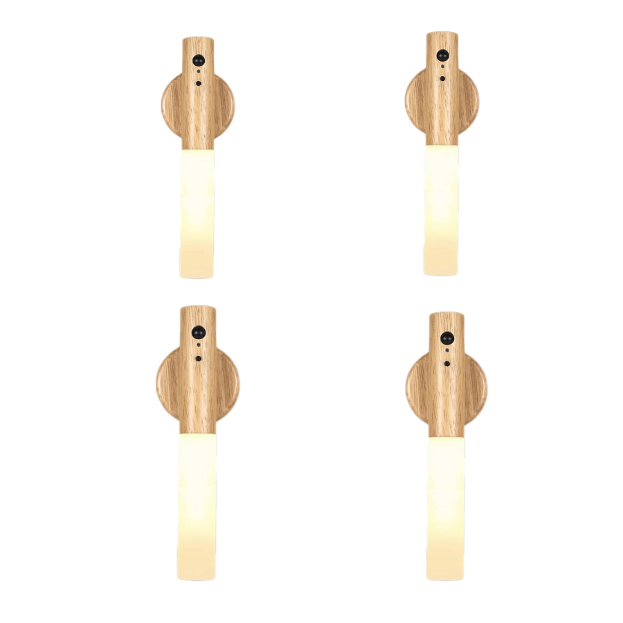 Set 4 Lampa LED de perete cu senzor de miscare, prindere de suport cu magnet, portabil, comutator ON/OFF,AUTO - PromotiiZilnice Imagine principală a produsului