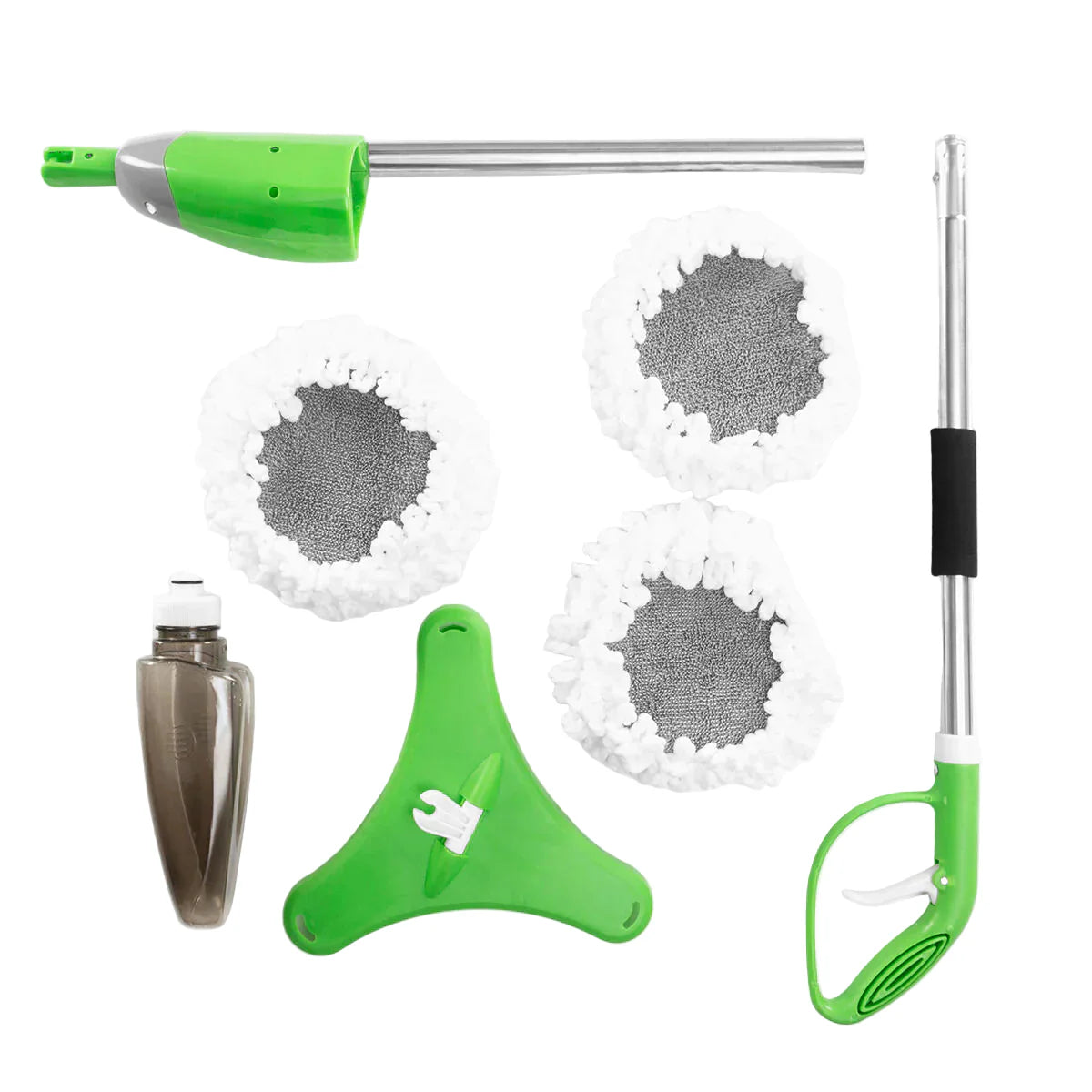 Mop triplu cu rezervor pulverizator, 3 capete rotative cu diametru 20 cm, 3 lavete microfibra, rezervor 600 ml - PromotiiZilnice Imagine principală a produsului