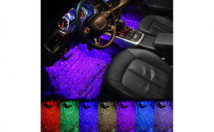 Set 4 LED auto de interior, A10 USB, 7 culori RGB PromotiiZilnice