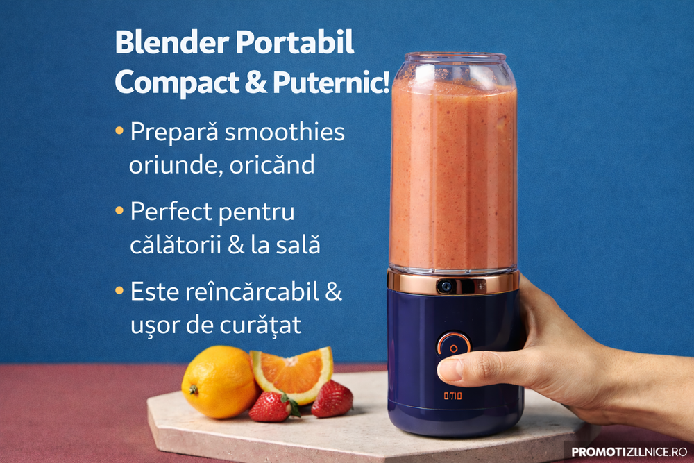 Mini Storcator de Suc Portabil 400 ml pentru Smoothie-uri, Fructe si Legume Powersale