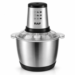 Set 2x Tocator Electric RAF R.7031, 1000W, Bol Inox 3L, 2 Viteze, 4 Lame din Otel Inoxidabil – Tocare Rapida Carne, Legume, Fructe Powersale