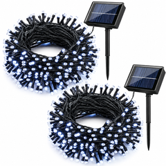 Set 2 Instalații Solare LED, 10 m, 100 LED-uri/Bucată Powersale