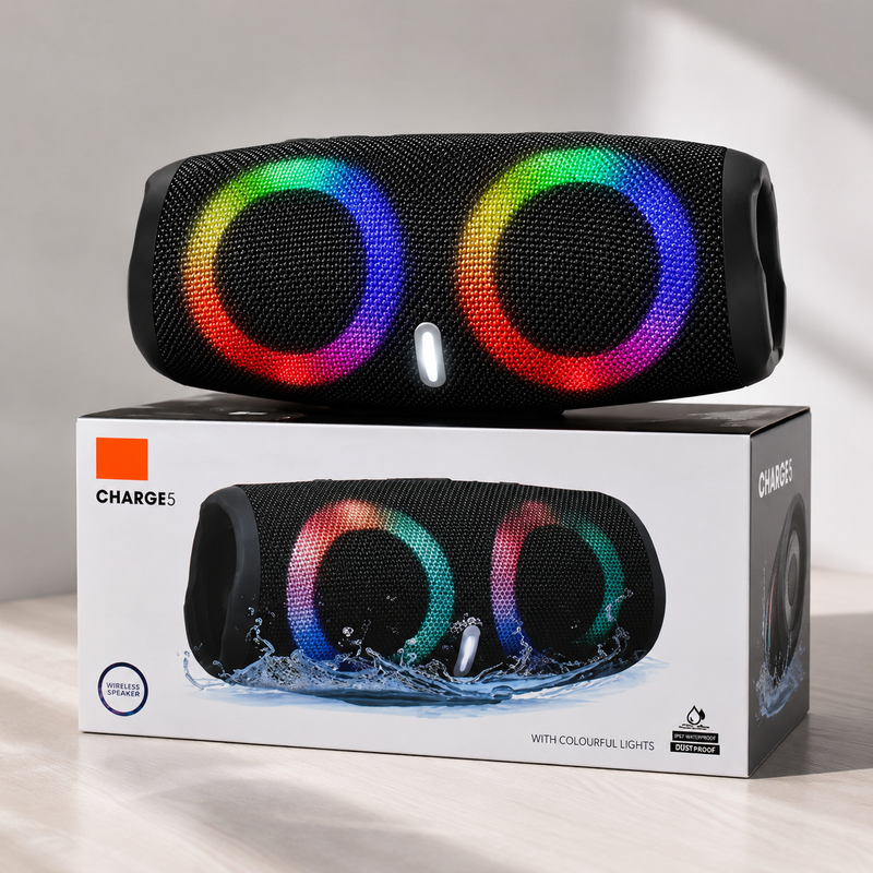 Boxă Portabilă rezistenta la apa CHARGE 5 Bluetooth 5.0 30W – 4000mAh, Lumini RGB, IPX6, USB/AUX/SD/FM, Sunet Puternic, Portabilă PromotiiZilnice
