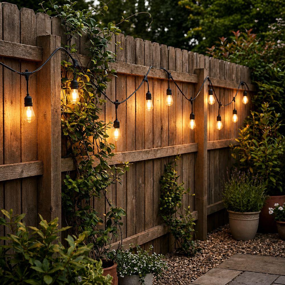 Ghirlanda solara exterior 25 metri cu 25 becuri LED E27, telecomanda, IP65 rezistenta la apa – instalatie luminoasa pentru gradina, terasa, balcon si evenimente Powersale