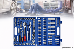 Set Chei Tubulare și Biți 108 Piese Cr-V + Mănuși de Protecție CADOU – Clichet Reversibil, Trusă Profesională Auto & Uz Casnic PromotiiZilnice