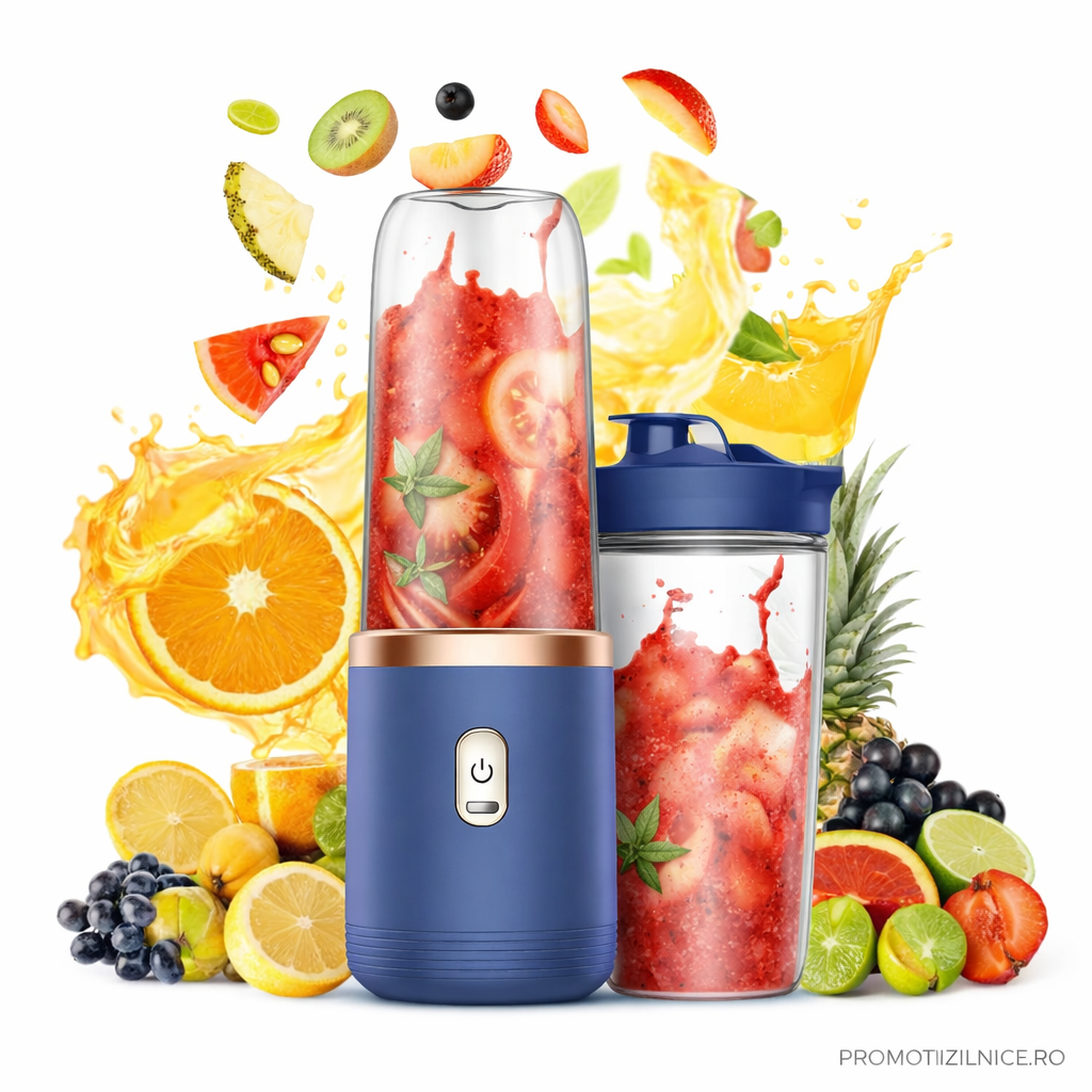 Mini Storcator de Suc Portabil 400 ml pentru Smoothie-uri, Fructe si Legume Powersale
