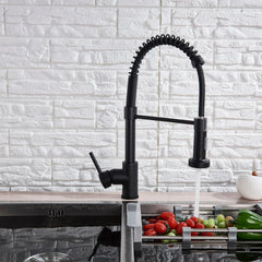 Baterie de bucatarie retractabila, rotire 360 grade, negru, montare pe blat PromotiiZilnice