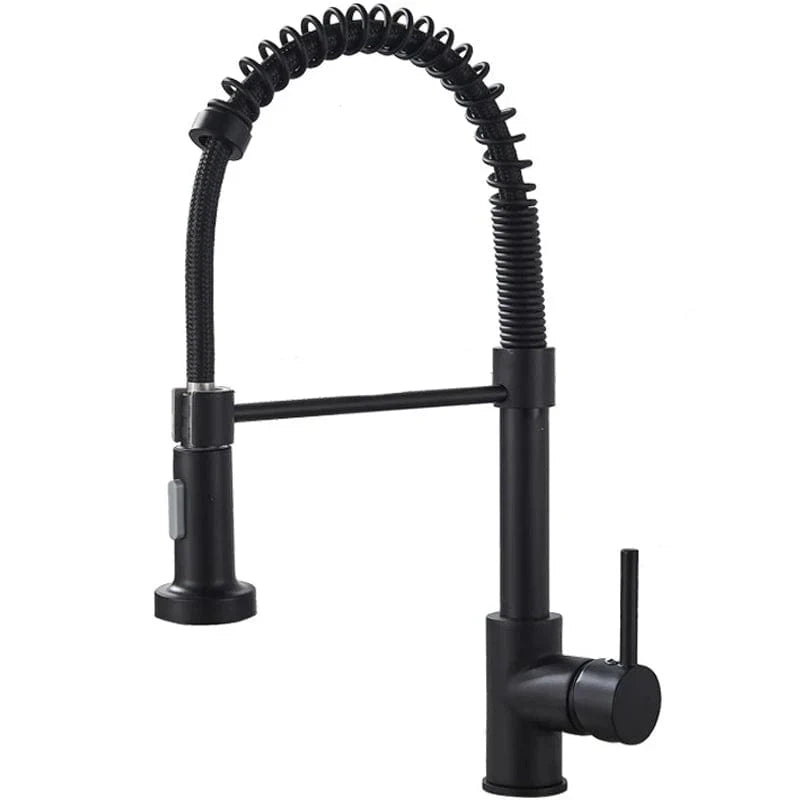 Baterie de bucatarie retractabila, rotire 360 grade, negru, montare pe blat PromotiiZilnice