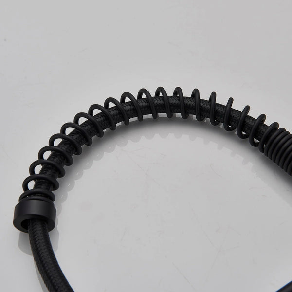 Baterie de bucatarie retractabila, rotire 360 grade, negru, montare pe blat PromotiiZilnice
