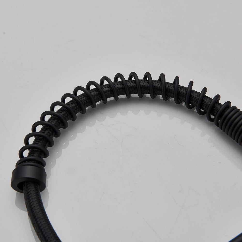 Baterie de bucatarie retractabila, rotire 360 grade, negru, montare pe blat PromotiiZilnice