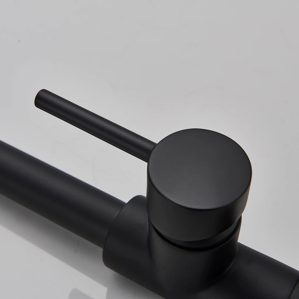 Baterie de bucatarie retractabila, rotire 360 grade, negru, montare pe blat PromotiiZilnice