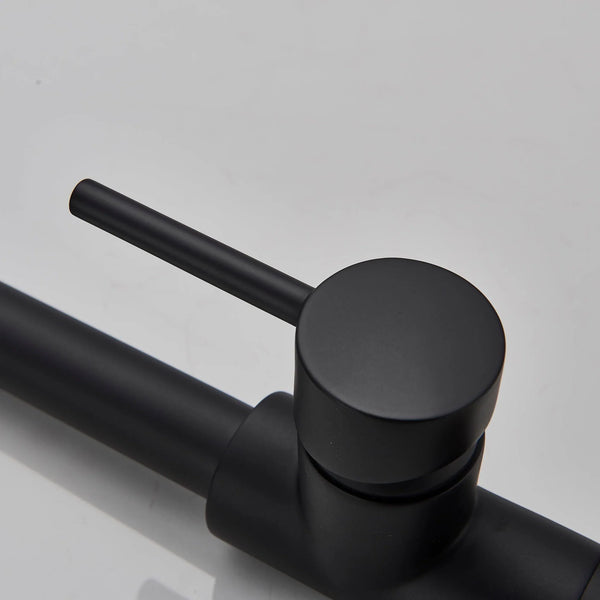 Baterie de bucatarie retractabila, rotire 360 grade, negru, montare pe blat PromotiiZilnice