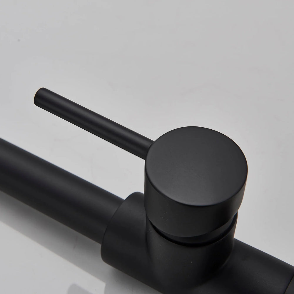 Baterie de bucatarie retractabila, rotire 360 grade, negru, montare pe blat PromotiiZilnice