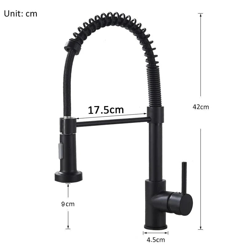 Baterie de bucatarie retractabila, rotire 360 grade, negru, montare pe blat PromotiiZilnice