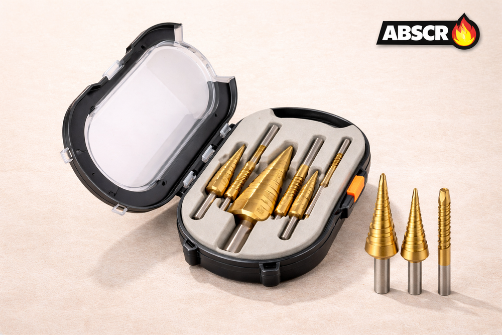 Set Burghie Conice în Trepte , 4–32 mm, 6 Piese – Găurire Multiplă, Precizie Ridicată, pentru Metal, Lemn și Plastic BoomSale