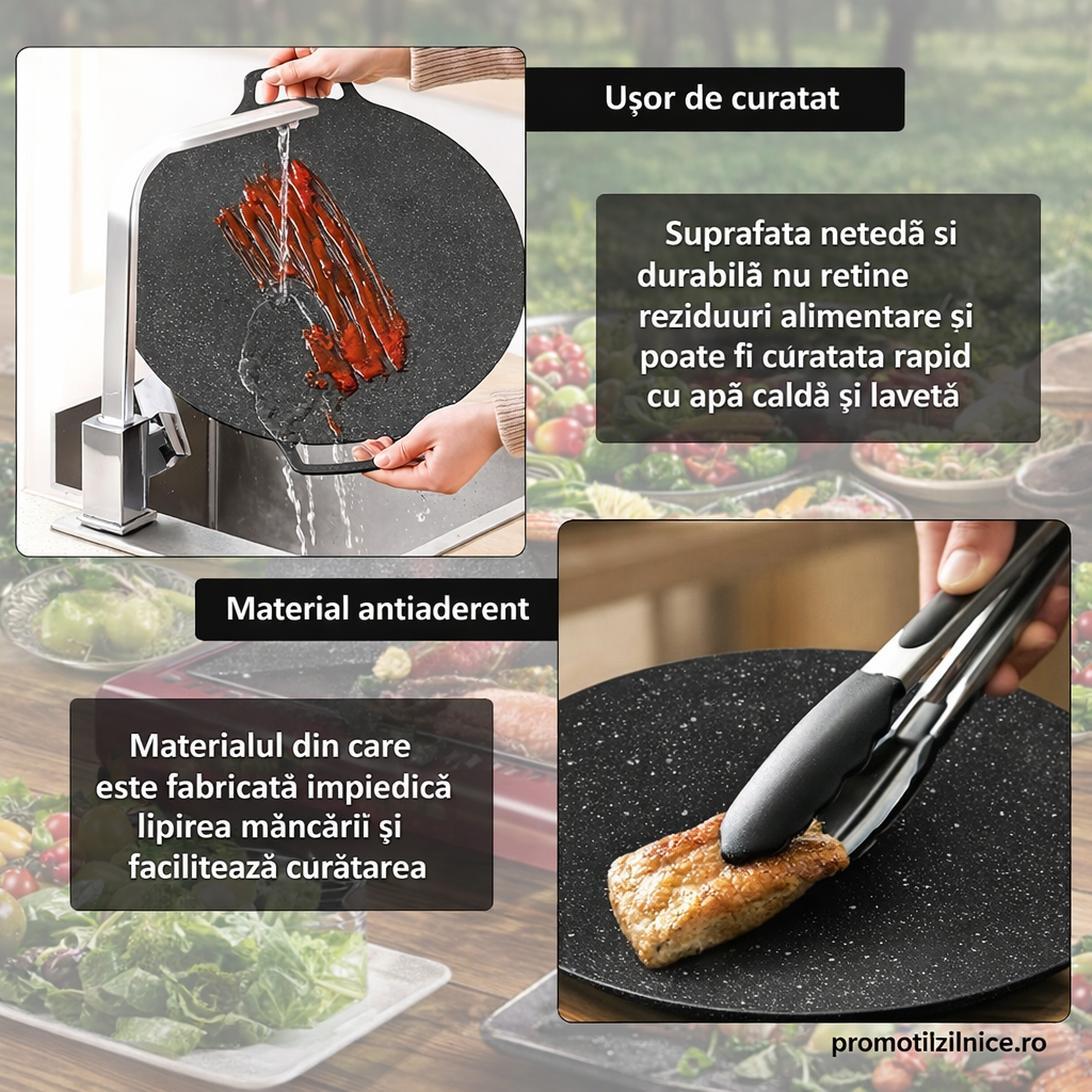 Set 2 Bucăți Plită Japoneză 36 cm – Antiaderentă, Gătire Rapidă pe Aragaz & Inducție PromotiiZilnice