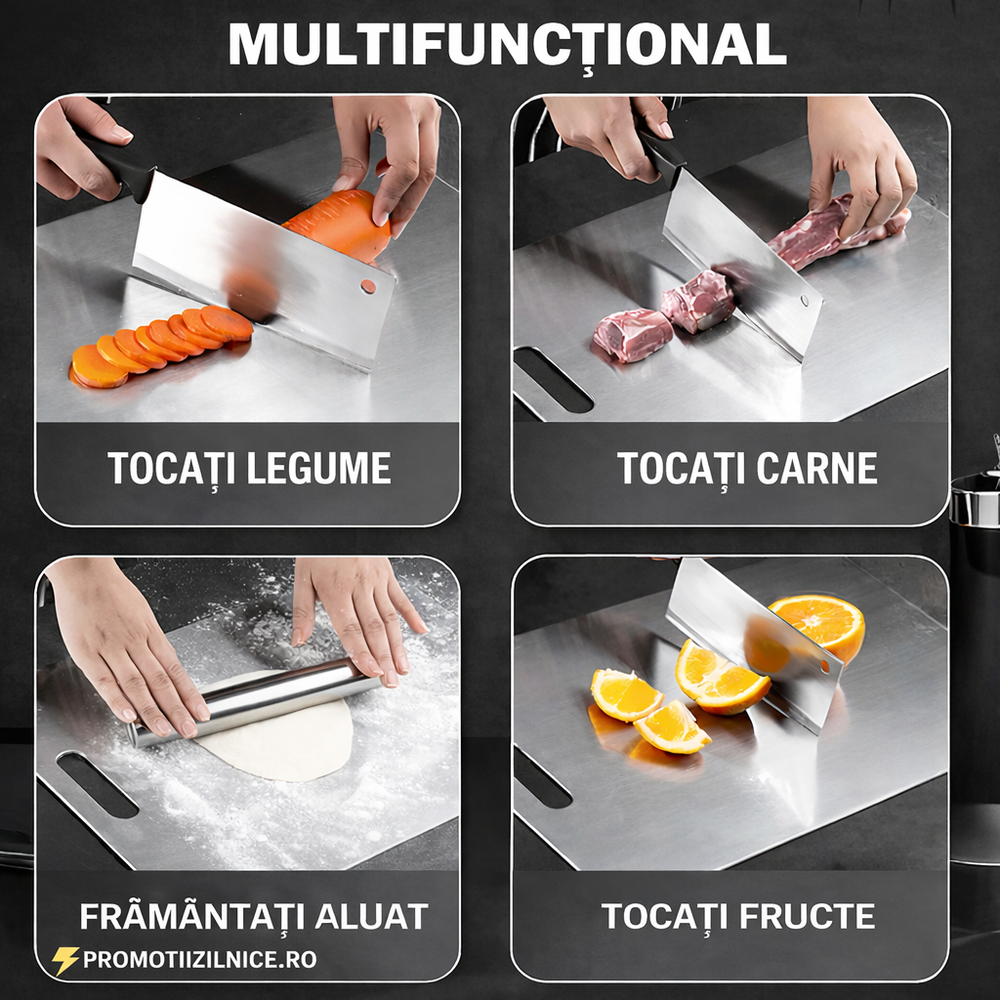 Set 2 tocatoare de bucatarie din otel inoxidabil, rezistente si usor de curatat, 35 x 24 cm PromotiiZilnice