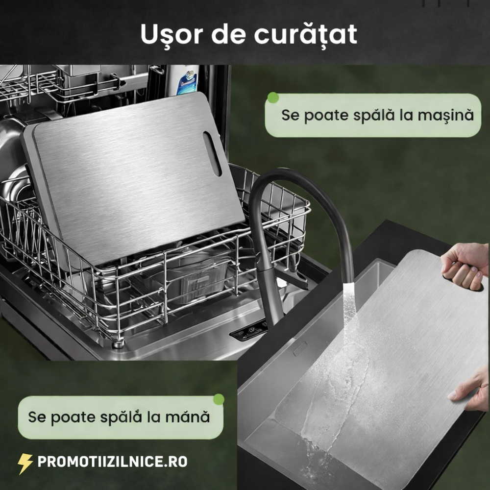 Set 2 tocatoare de bucatarie din otel inoxidabil, rezistente si usor de curatat, 35 x 24 cm PromotiiZilnice