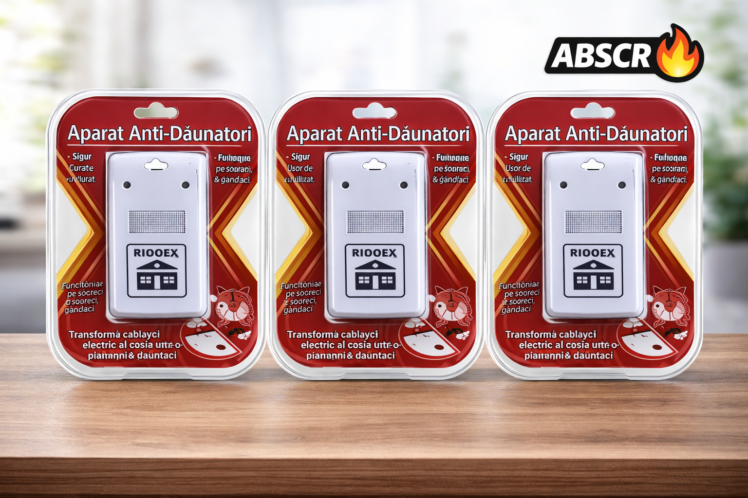 Set 3 Bucati Aparat Antigandaci si Antirozatoare RIOOEX Plus – Dispozitiv Ultrasunete Anti Insecte si Soareci, Alb BoomSale