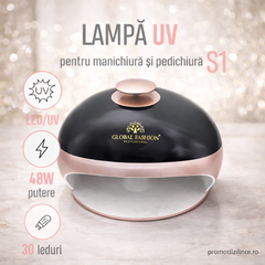 Lampă UV LED Profesională 48W Global Fashion S1 pentru Manichiură și Pedichiură – 30 LED-uri, Timer 10/30/60s, Senzor Automat PromotiiZilnice