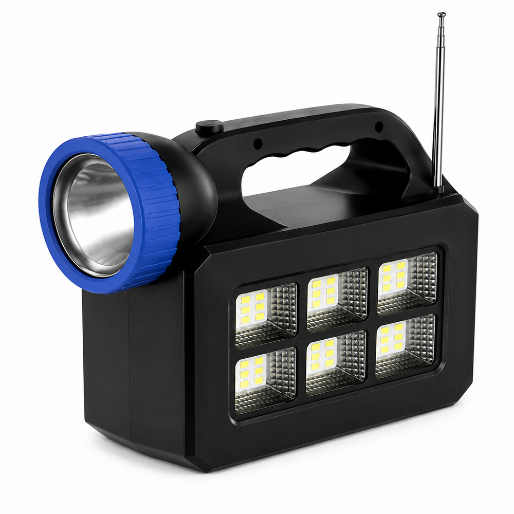 Kit Solar Portabil JORTAN T08 cu 3 Becuri LED, Panou Solar, Radio FM, Bluetooth si Powerbank 25000mAh – Sistem Iluminare Camping si Urgente PromotiiZilnice