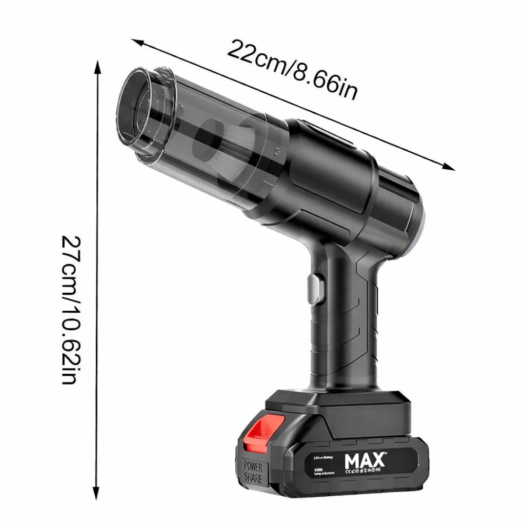 Aspirator Auto 6 in 1 Fara Fir, pentru Casa, Masina, Calculator, Birou, Putere 100W, Eficienta Mare, Functii de Aspirare, Suflare, Vidare, Filtru HEPA, Perie Detailing, Negru PromotiiZilnice