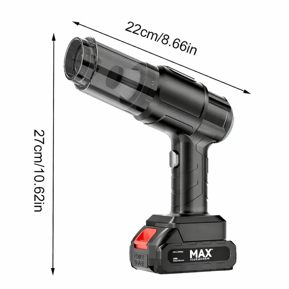 Aspirator Auto 6 in 1 Fara Fir, pentru Casa, Masina, Calculator, Birou, Putere 100W, Eficienta Mare, Functii de Aspirare, Suflare, Vidare, Filtru HEPA, Perie Detailing, Negru PromotiiZilnice