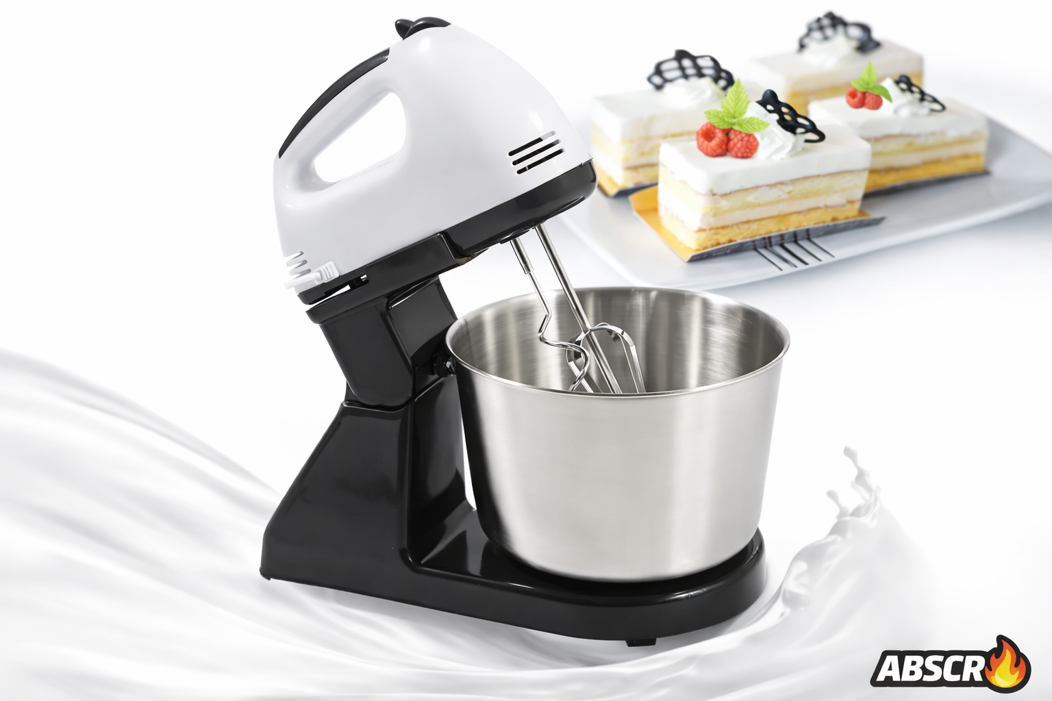 Mixer cu bol inox 4L YONSA 380W, 7 viteze, 2 in 1 (fix + manual) – mixer bucatarie multifunctional PromotiiZilnice