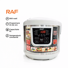 Oală multicooker RAF R166W 5L, 900W, 12 programe, afișaj digital, multifuncțională, alb Powersale
