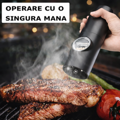 Set 2 Râșnițe Electrice pentru Sare și Piper, Reîncărcabile USB, Măcinare Reglabilă, Suport de Încărcare Inclus PromotiiZilnice