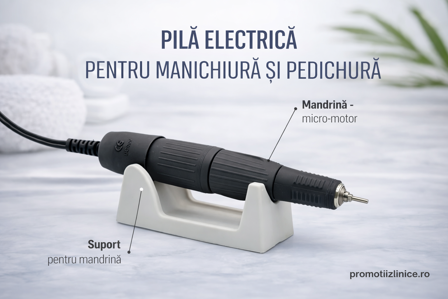 Freza Unghii Profesională Marathon 3 Champion 35000 RPM 45W cu Pedală – Aparat Manichiură și Pedichiură Profesional PromotiiZilnice